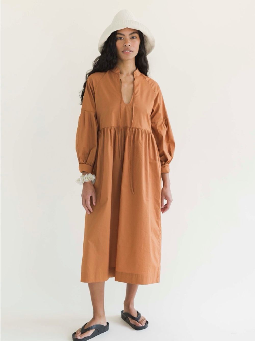 A Bronze Age house dress in Cinnamon